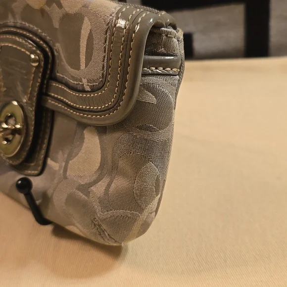 Coach Silver and Gray Wristlet - Picture 2 of 9